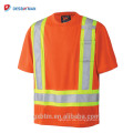 3M Kurzarm-Rundhalsausschnitt Orange Reflektierendes Hi-Vis-Sicherheits-T-Shirt mit Brusttasche und Radio-Clip-Strap